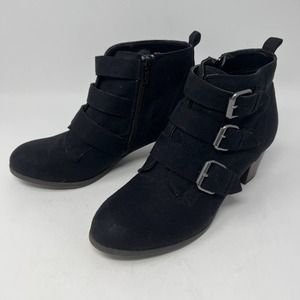 Mossimo black suede ankle booties women size 8 1/2